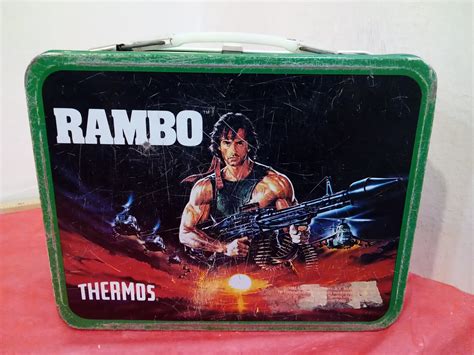 metal rambo lunch box|rambo lunchbox thermos for sale .